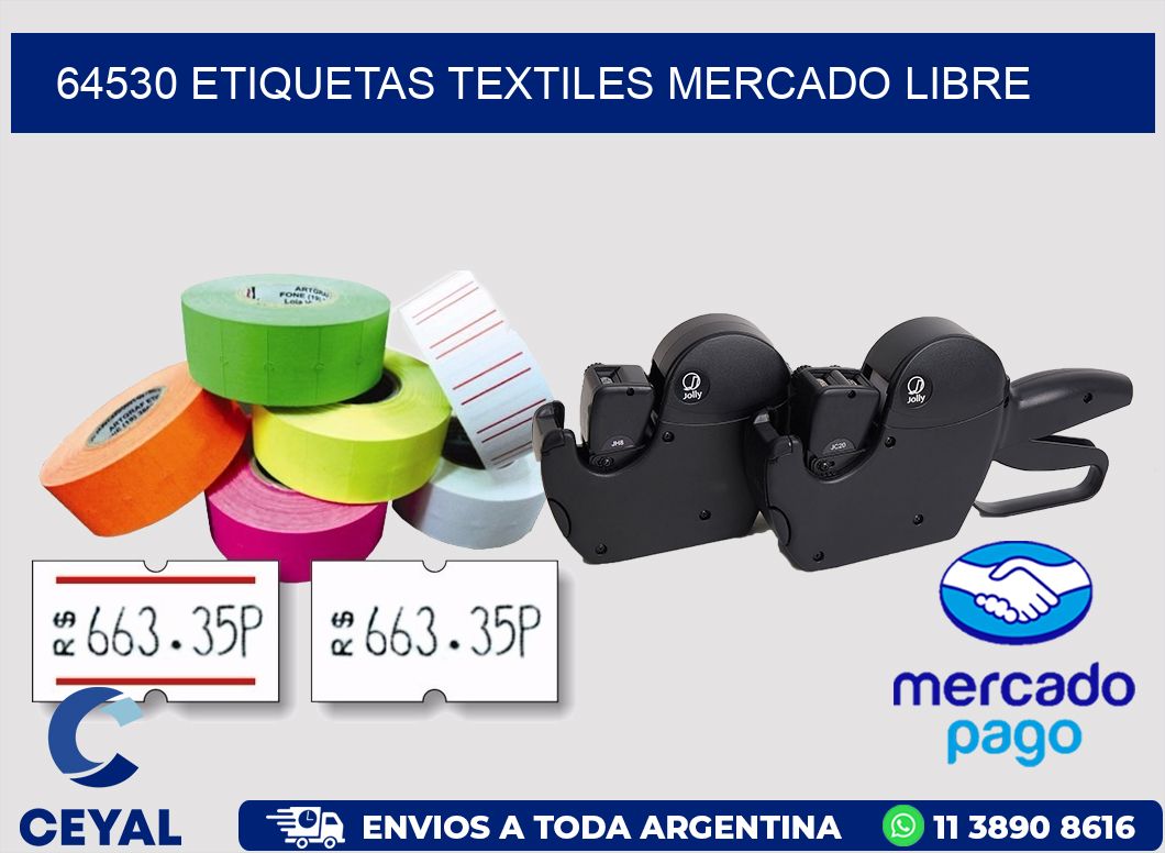 64530 ETIQUETAS TEXTILES MERCADO LIBRE