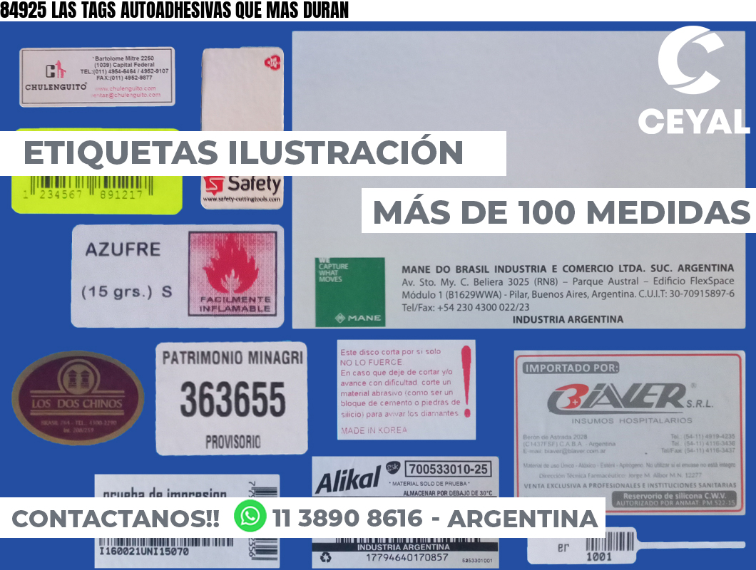 84925 LAS TAGS AUTOADHESIVAS QUE MAS DURAN