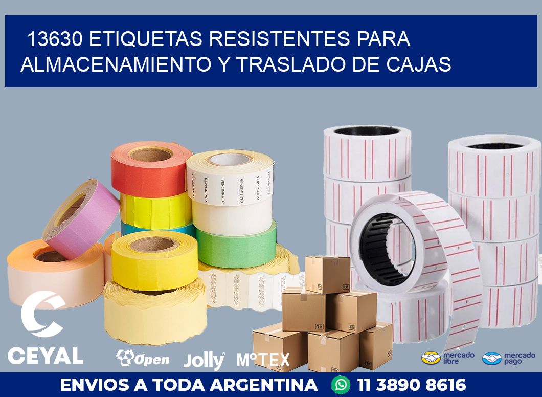 13630 ETIQUETAS RESISTENTES PARA ALMACENAMIENTO Y TRASLADO DE CAJAS