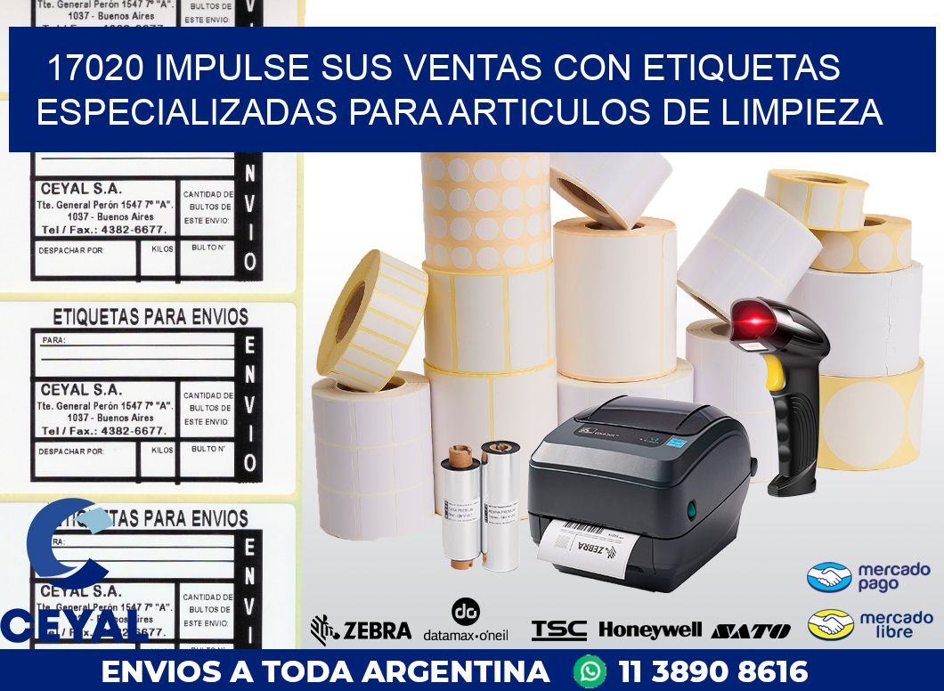 17020 IMPULSE SUS VENTAS CON ETIQUETAS ESPECIALIZADAS PARA ARTICULOS DE LIMPIEZA