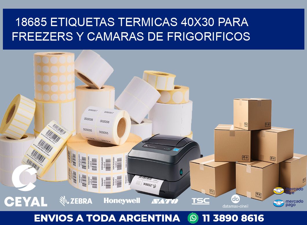 18685 ETIQUETAS TERMICAS 40X30 PARA FREEZERS Y CAMARAS DE FRIGORIFICOS