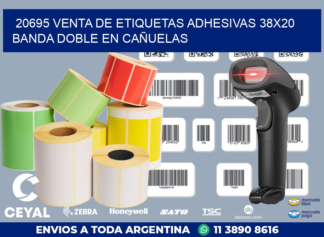 20695 VENTA DE ETIQUETAS ADHESIVAS 38X20 BANDA DOBLE EN CAÑUELAS