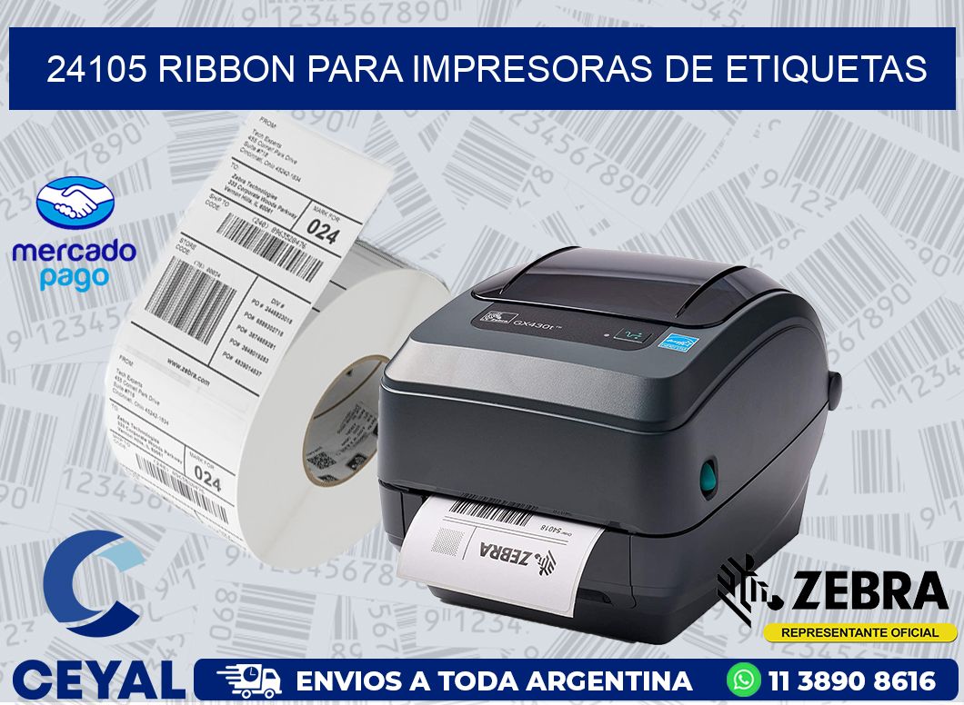 24105 RIBBON PARA IMPRESORAS DE ETIQUETAS