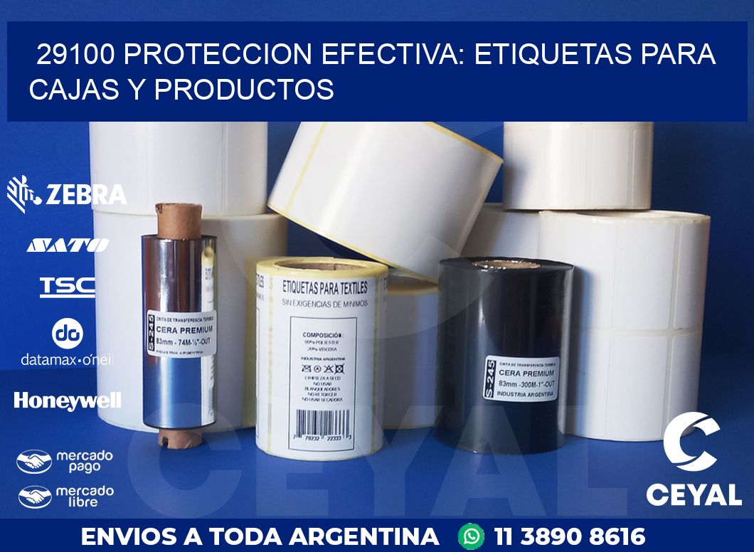 29100 PROTECCION EFECTIVA: ETIQUETAS PARA CAJAS Y PRODUCTOS
