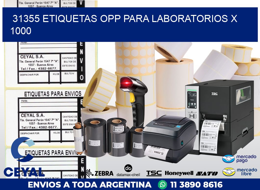 31355 ETIQUETAS OPP PARA LABORATORIOS X 1000