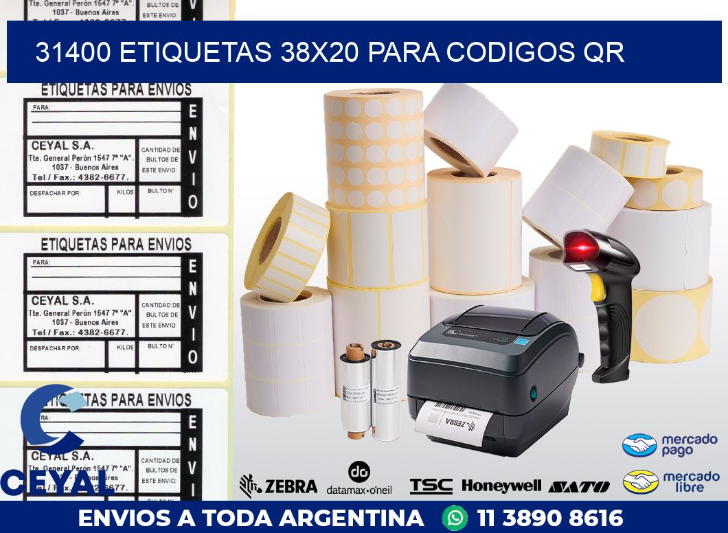 31400 ETIQUETAS 38X20 PARA CODIGOS QR