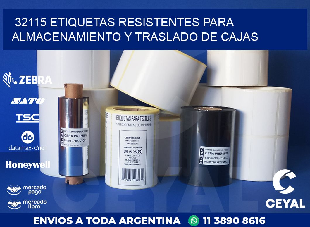 32115 ETIQUETAS RESISTENTES PARA ALMACENAMIENTO Y TRASLADO DE CAJAS