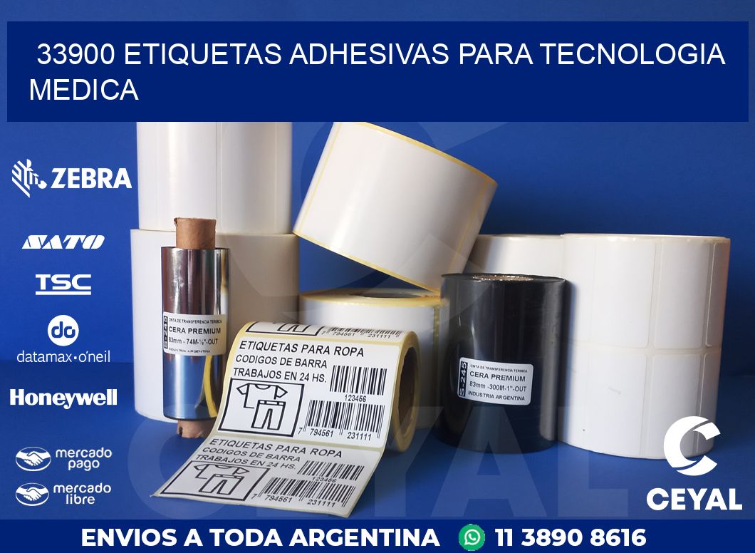 33900 ETIQUETAS ADHESIVAS PARA TECNOLOGIA MEDICA