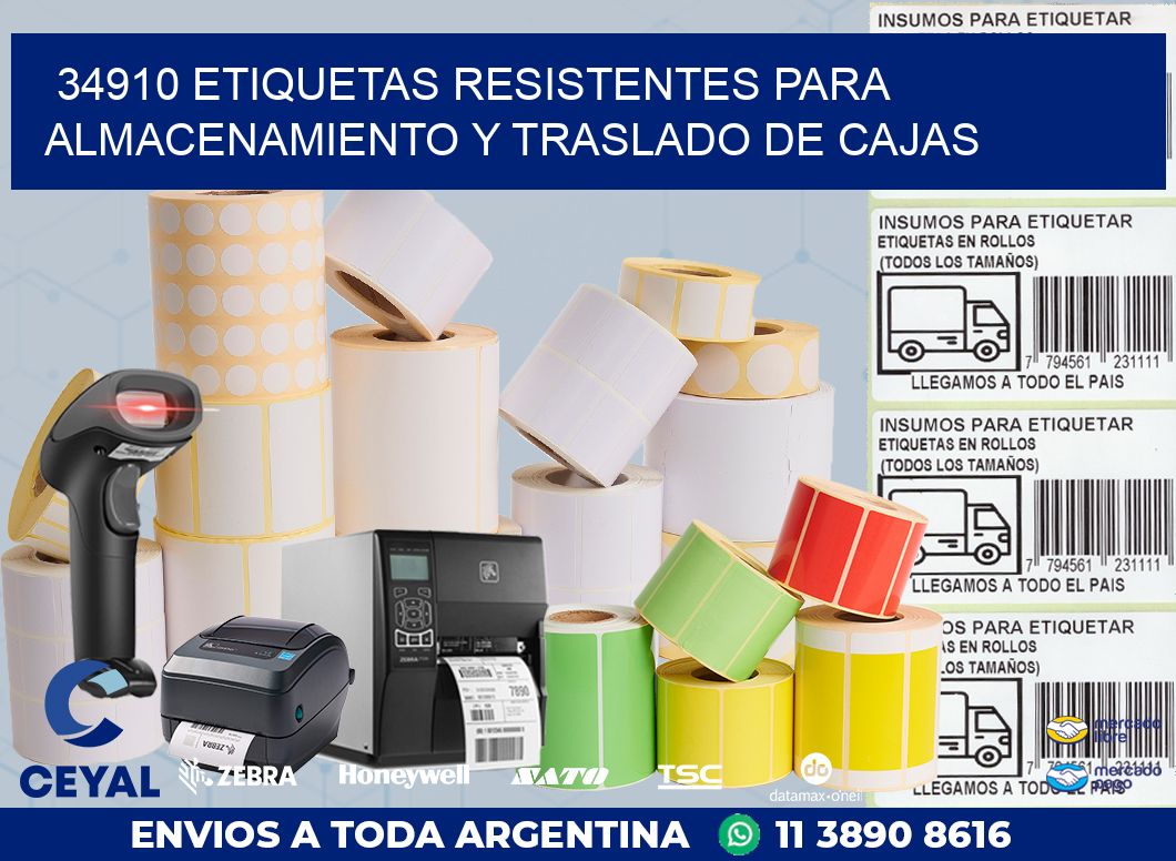 34910 ETIQUETAS RESISTENTES PARA ALMACENAMIENTO Y TRASLADO DE CAJAS