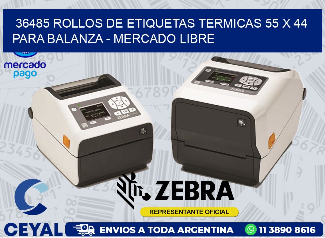 36485 ROLLOS DE ETIQUETAS TERMICAS 55 X 44 PARA BALANZA - MERCADO LIBRE