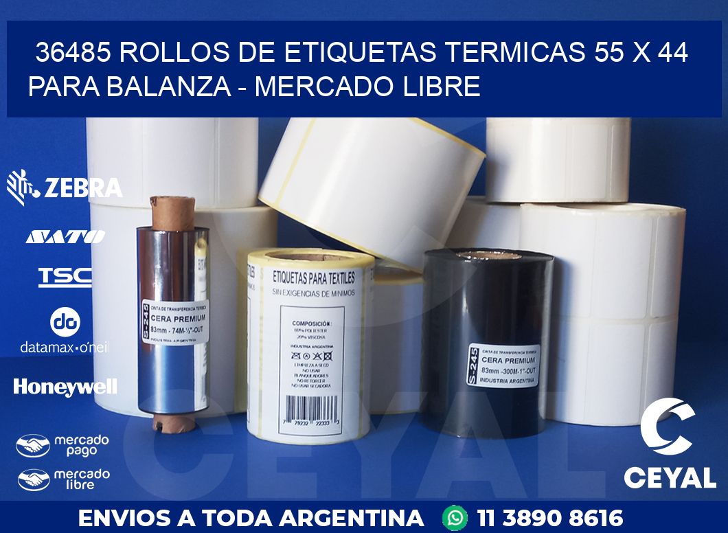36485 ROLLOS DE ETIQUETAS TERMICAS 55 X 44 PARA BALANZA – MERCADO LIBRE