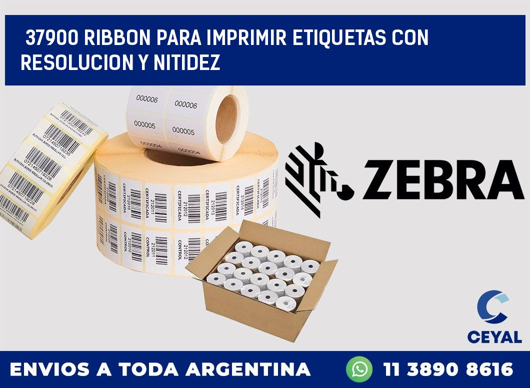 37900 RIBBON PARA IMPRIMIR ETIQUETAS CON RESOLUCION Y NITIDEZ