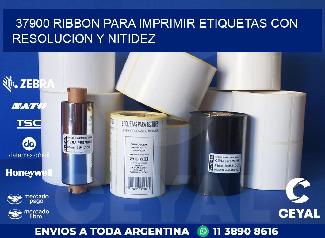 37900 RIBBON PARA IMPRIMIR ETIQUETAS CON RESOLUCION Y NITIDEZ