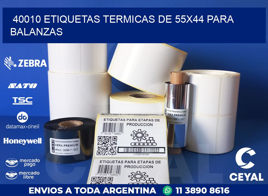 40010 ETIQUETAS TERMICAS DE 55X44 PARA BALANZAS