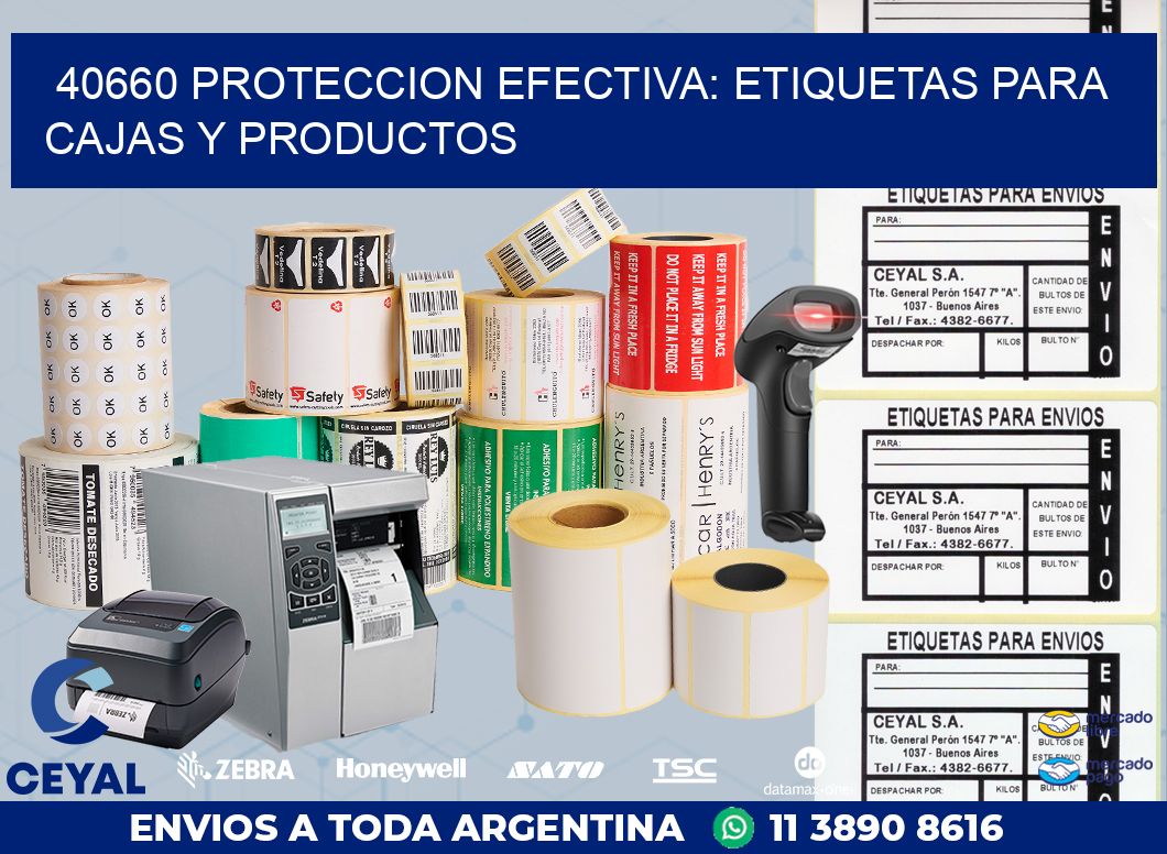 40660 PROTECCION EFECTIVA: ETIQUETAS PARA CAJAS Y PRODUCTOS