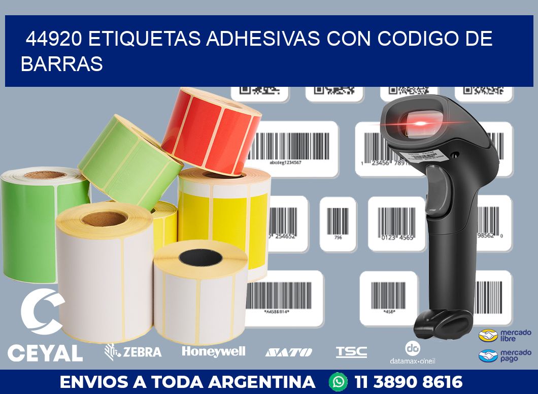 44920 ETIQUETAS ADHESIVAS CON CODIGO DE BARRAS