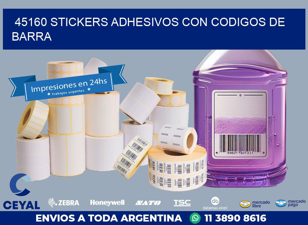 45160 STICKERS ADHESIVOS CON CODIGOS DE BARRA