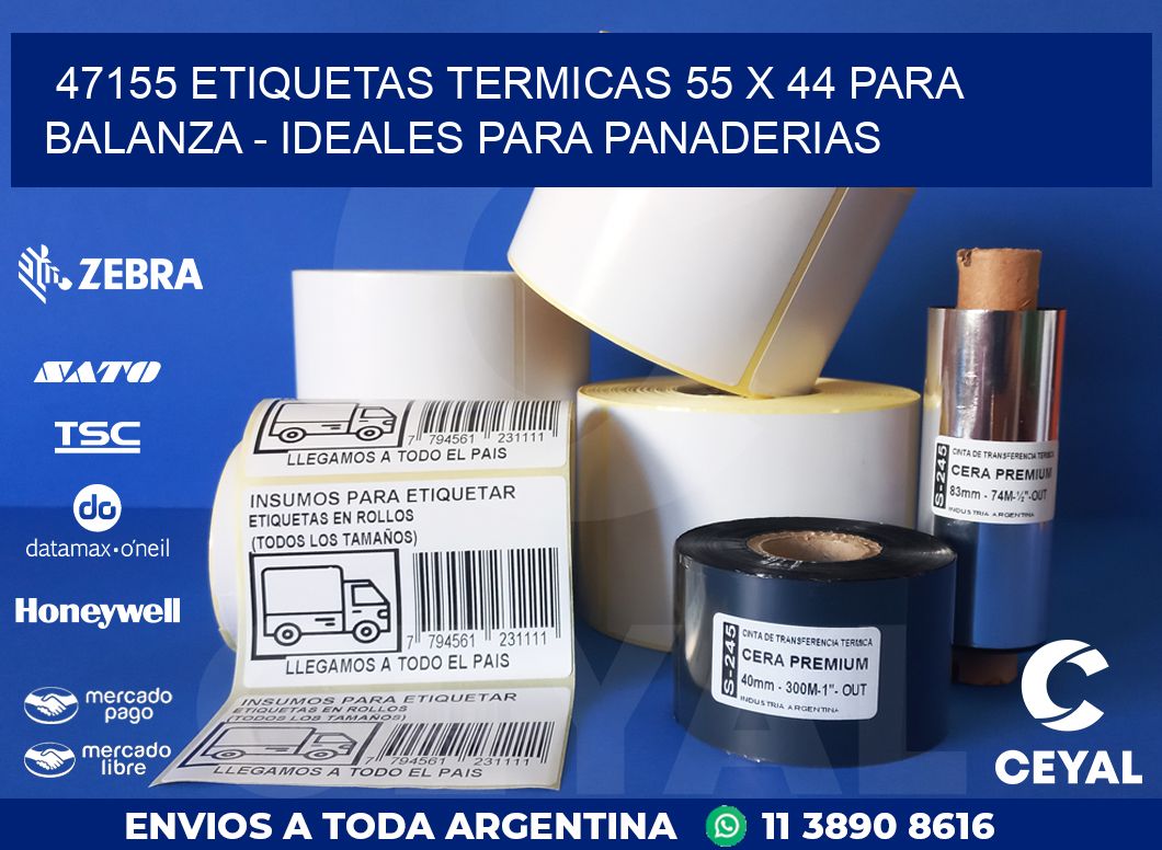 47155 ETIQUETAS TERMICAS 55 X 44 PARA BALANZA – IDEALES PARA PANADERIAS