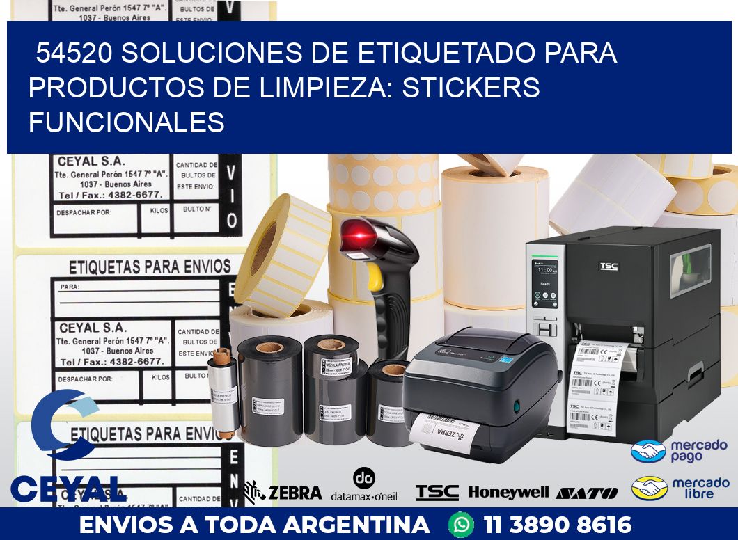54520 SOLUCIONES DE ETIQUETADO PARA PRODUCTOS DE LIMPIEZA: STICKERS FUNCIONALES