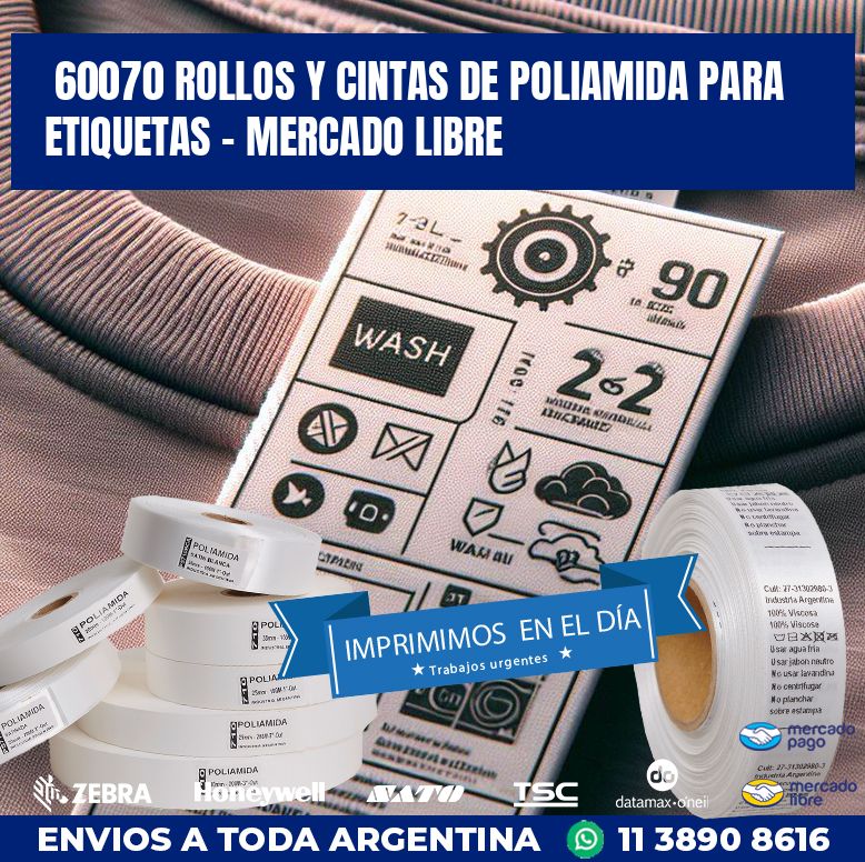 60070 ROLLOS Y CINTAS DE POLIAMIDA PARA ETIQUETAS – MERCADO LIBRE