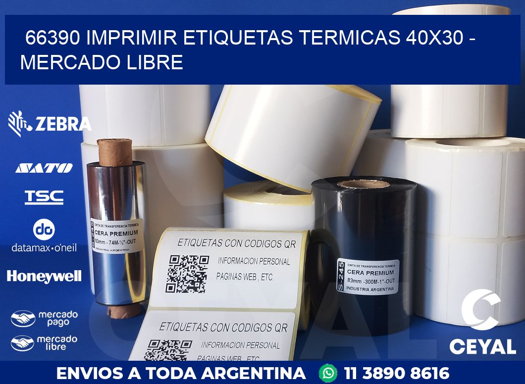 66390 IMPRIMIR ETIQUETAS TERMICAS 40X30 - MERCADO LIBRE