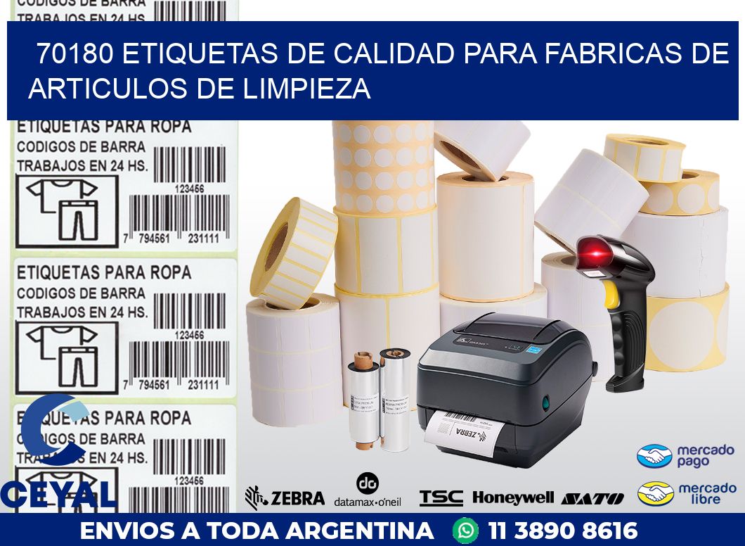 70180 ETIQUETAS DE CALIDAD PARA FABRICAS DE ARTICULOS DE LIMPIEZA