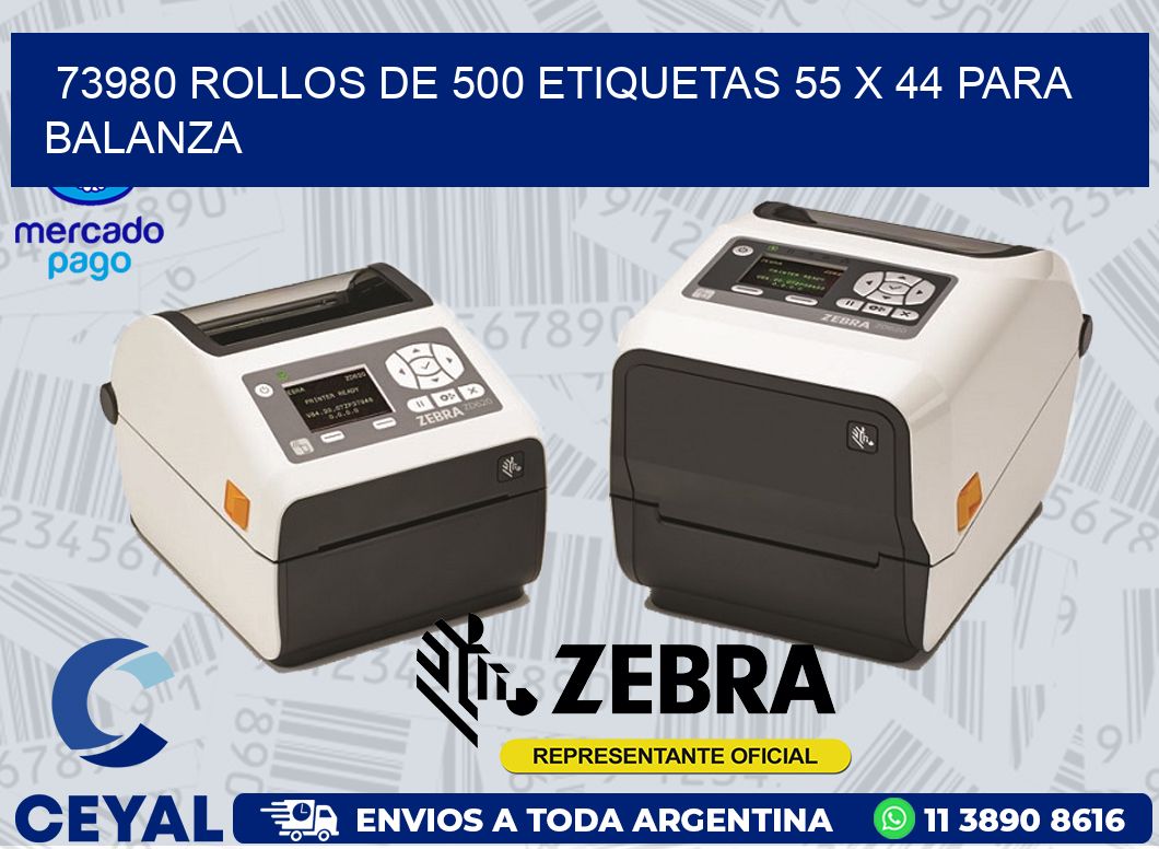 73980 ROLLOS DE 500 ETIQUETAS 55 X 44 PARA BALANZA