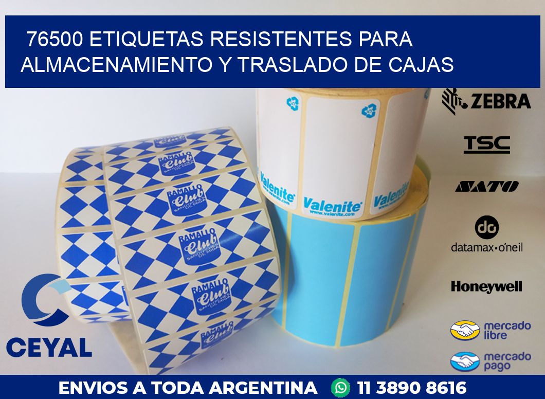 76500 ETIQUETAS RESISTENTES PARA ALMACENAMIENTO Y TRASLADO DE CAJAS