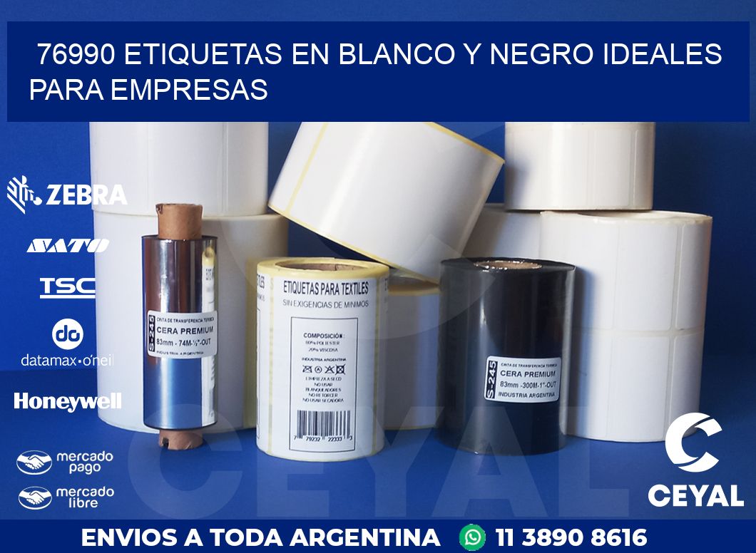 76990 ETIQUETAS EN BLANCO Y NEGRO IDEALES PARA EMPRESAS