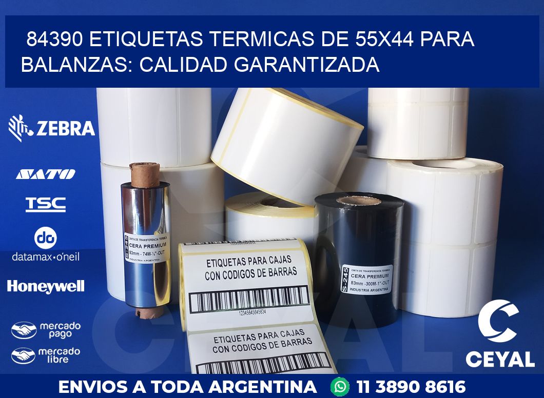 84390 ETIQUETAS TERMICAS DE 55X44 PARA BALANZAS: CALIDAD GARANTIZADA