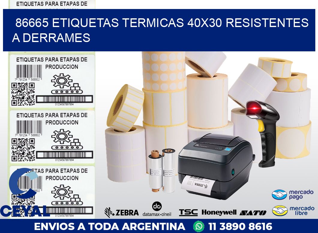 86665 ETIQUETAS TERMICAS 40X30 RESISTENTES A DERRAMES