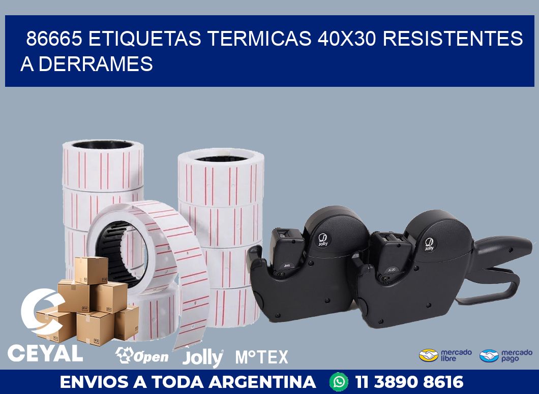 86665 ETIQUETAS TERMICAS 40X30 RESISTENTES A DERRAMES