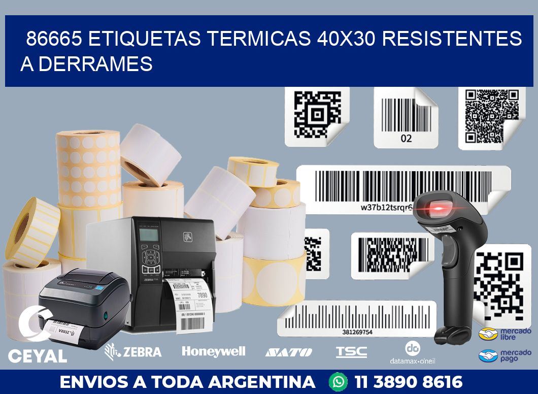 86665 ETIQUETAS TERMICAS 40X30 RESISTENTES A DERRAMES