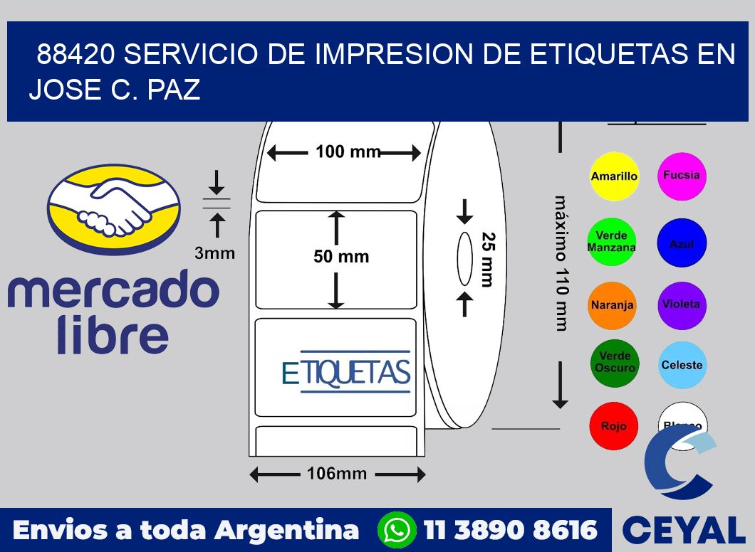 88420 SERVICIO DE IMPRESION DE ETIQUETAS EN JOSE C. PAZ