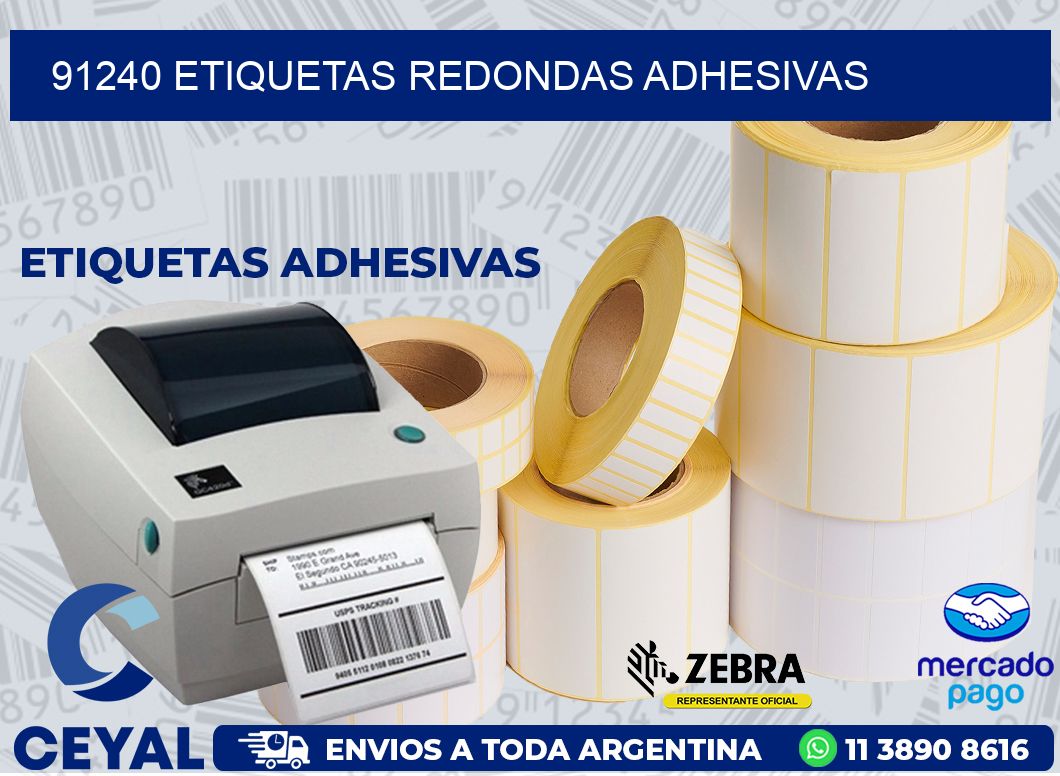 91240 ETIQUETAS REDONDAS ADHESIVAS