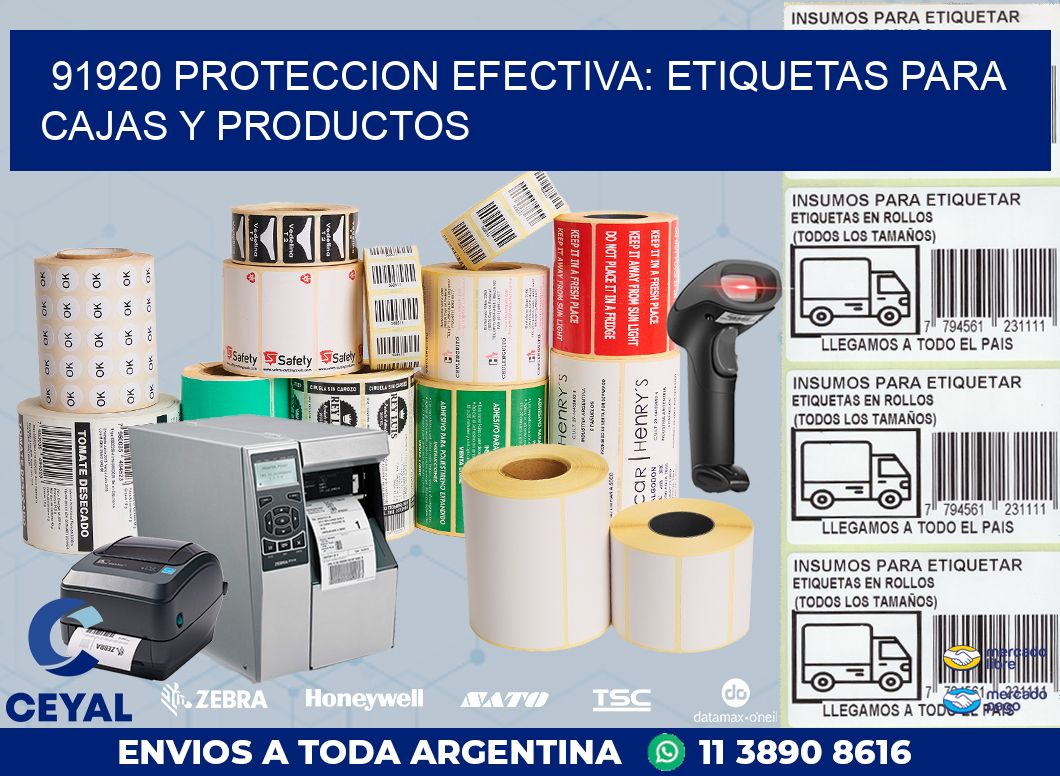 91920 PROTECCION EFECTIVA: ETIQUETAS PARA CAJAS Y PRODUCTOS
