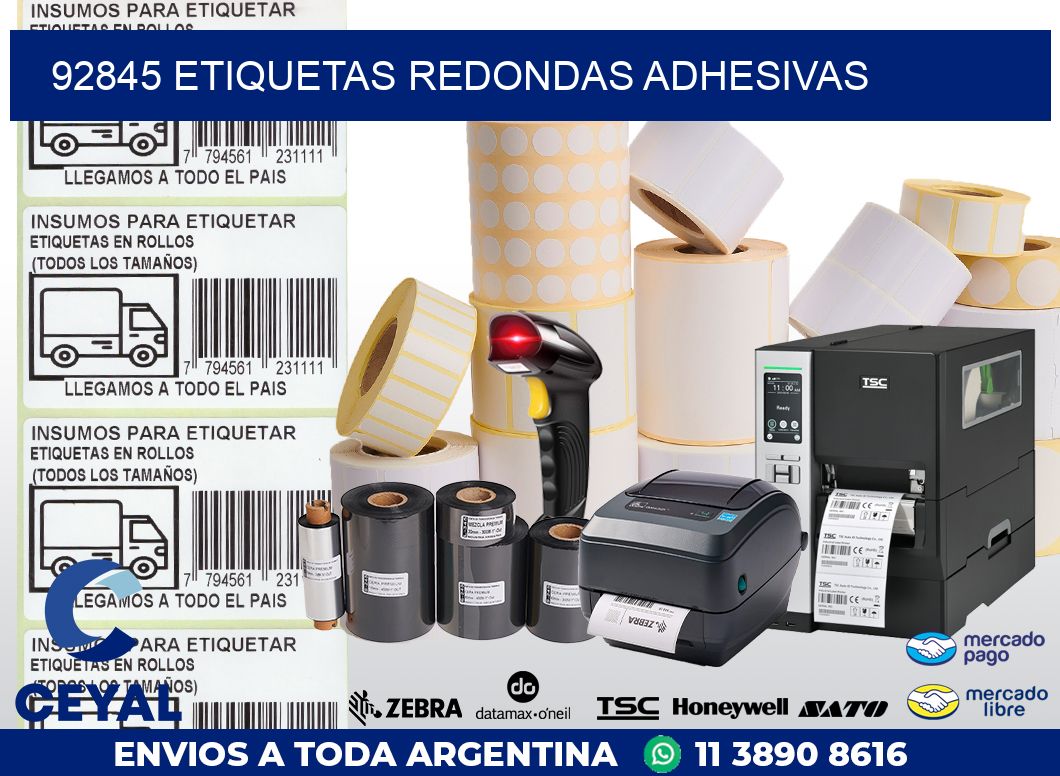 92845 ETIQUETAS REDONDAS ADHESIVAS