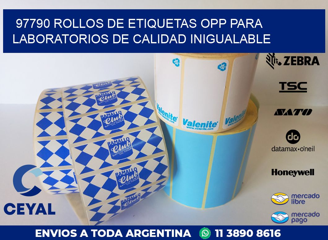 97790 ROLLOS DE ETIQUETAS OPP PARA LABORATORIOS DE CALIDAD INIGUALABLE