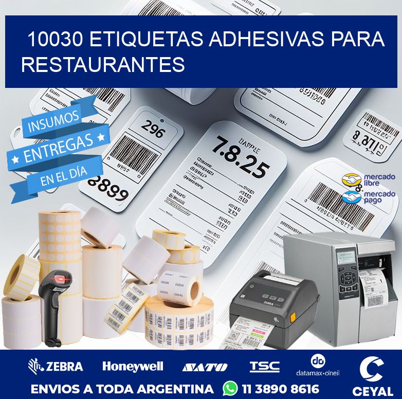 10030 ETIQUETAS ADHESIVAS PARA RESTAURANTES