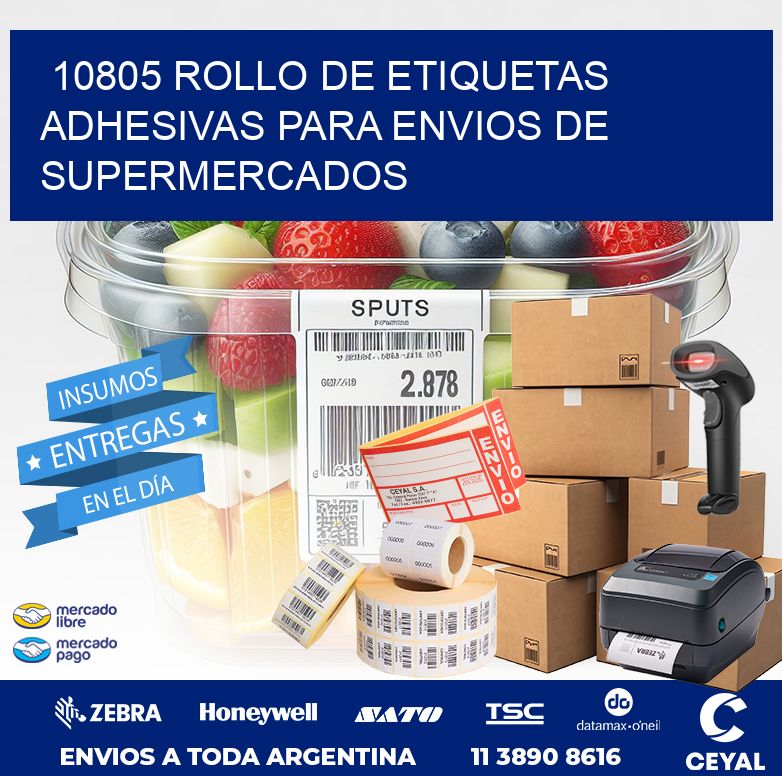 10805 ROLLO DE ETIQUETAS ADHESIVAS PARA ENVIOS DE SUPERMERCADOS