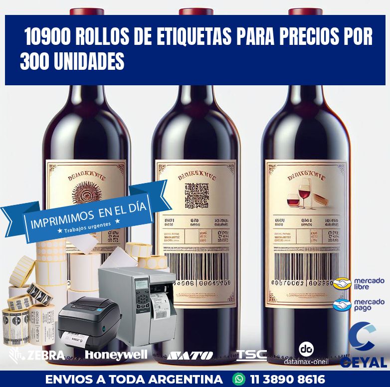 10900 ROLLOS DE ETIQUETAS PARA PRECIOS POR 300 UNIDADES