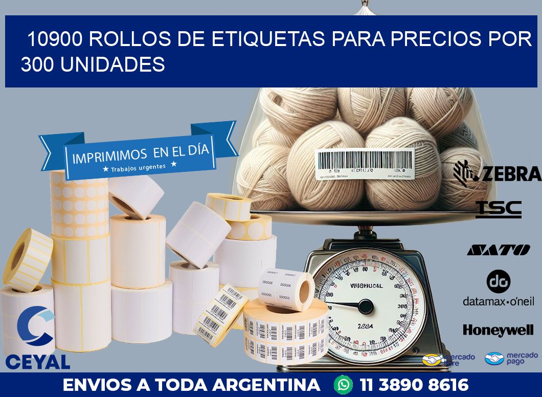 10900 ROLLOS DE ETIQUETAS PARA PRECIOS POR 300 UNIDADES