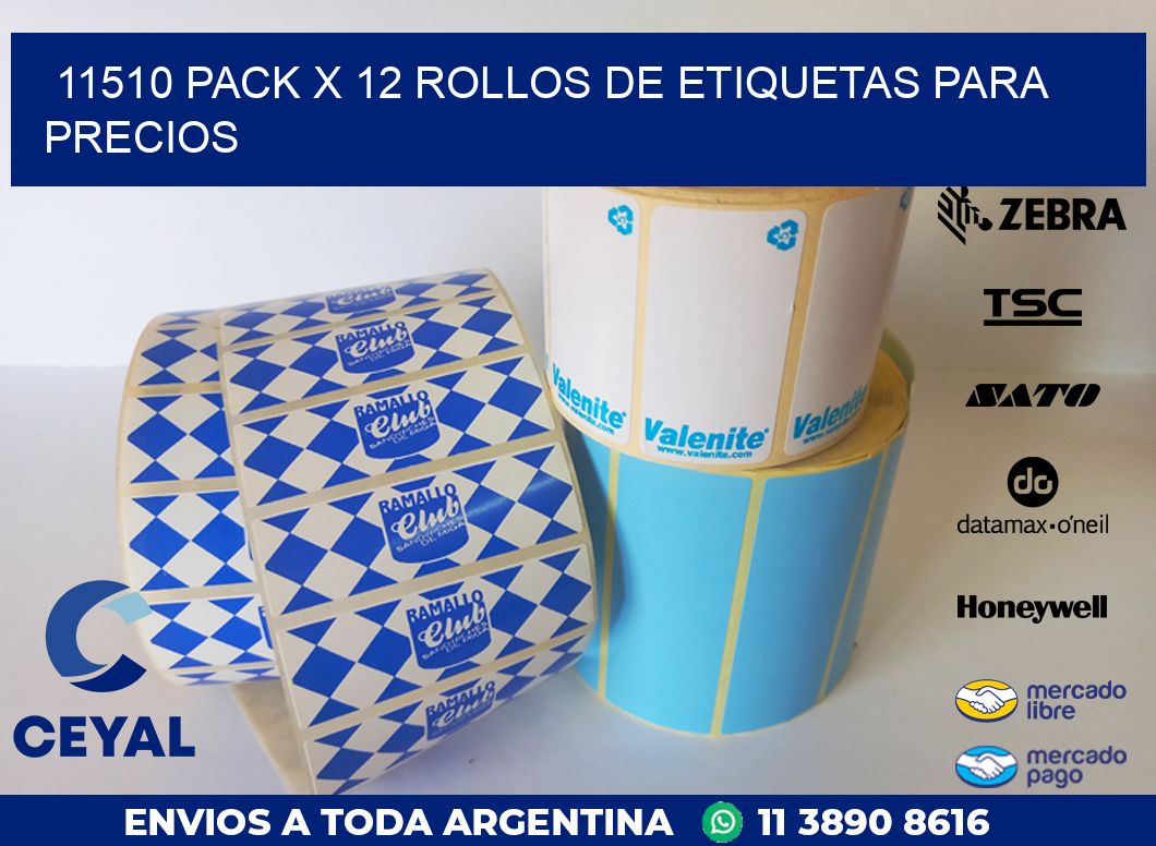 11510 PACK X 12 ROLLOS DE ETIQUETAS PARA PRECIOS