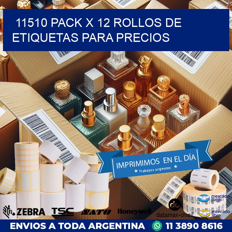 11510 PACK X 12 ROLLOS DE ETIQUETAS PARA PRECIOS