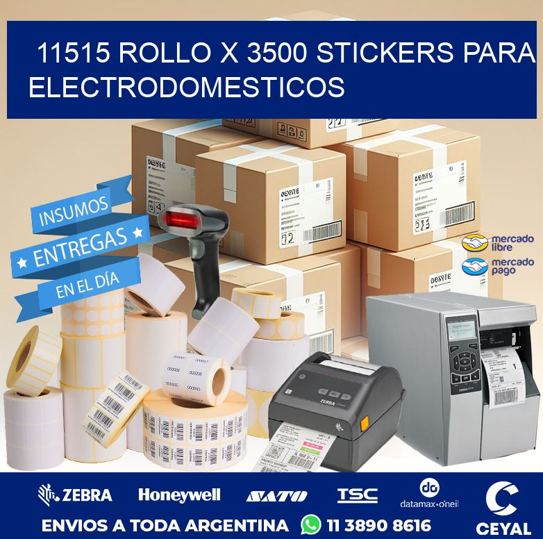 11515 ROLLO X 3500 STICKERS PARA ELECTRODOMESTICOS