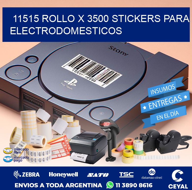 11515 ROLLO X 3500 STICKERS PARA ELECTRODOMESTICOS