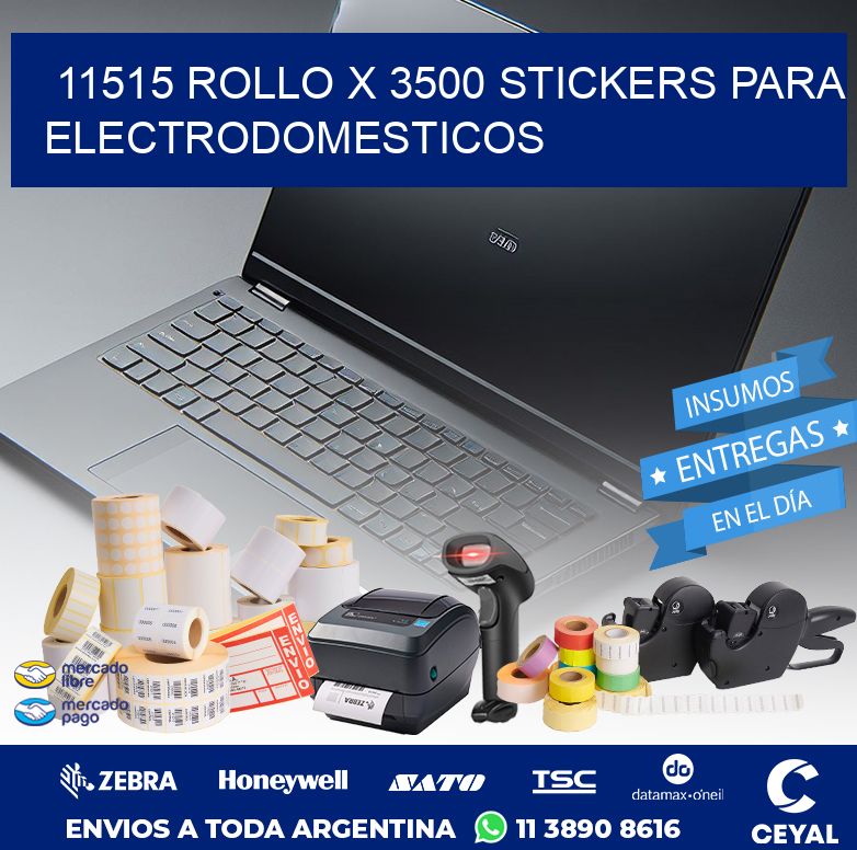 11515 ROLLO X 3500 STICKERS PARA ELECTRODOMESTICOS