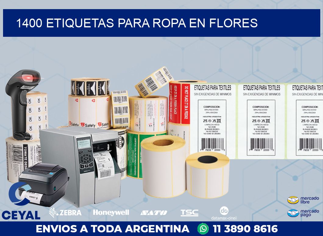 1400 ETIQUETAS PARA ROPA EN FLORES