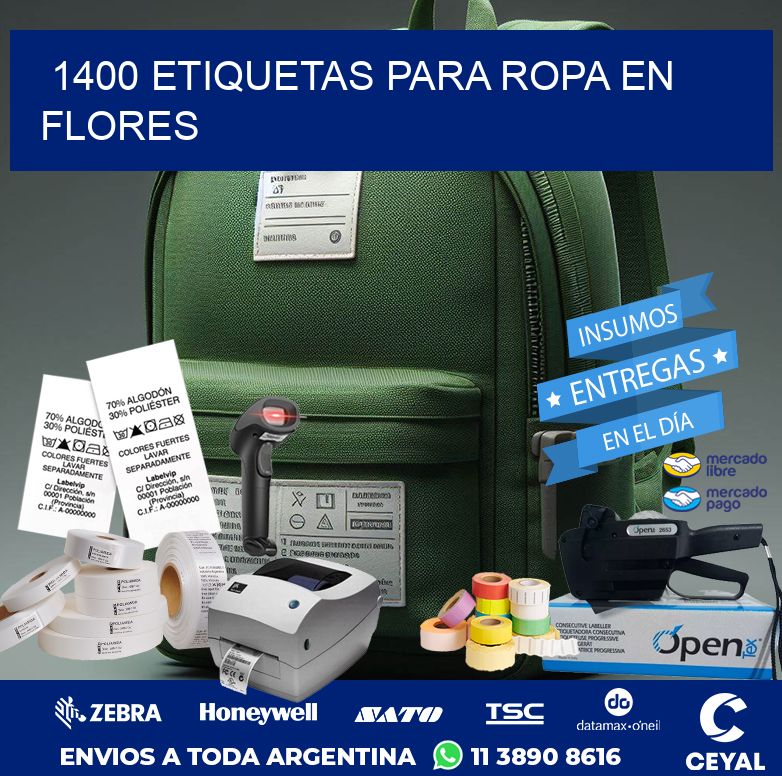 1400 ETIQUETAS PARA ROPA EN FLORES