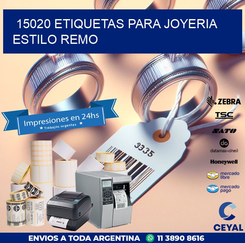 15020 ETIQUETAS PARA JOYERIA ESTILO REMO